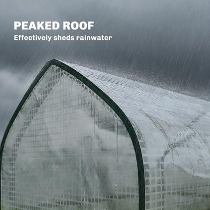 Outsunny 3 Tier Mini Greenhouse 2 Roll-up Doors 56.3" x 18.1" x 65" White - color: White