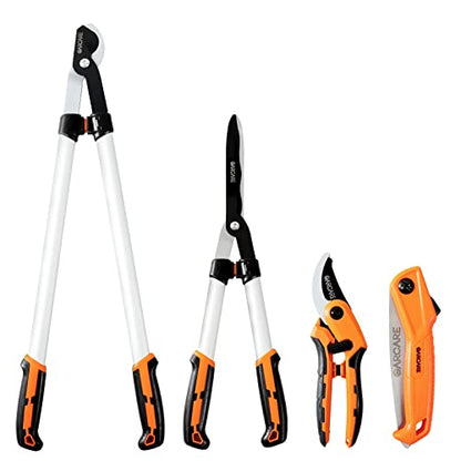 GARCARE 4-in-1 Garden Shears Pruning Set with Carbon Steel Sharp Blades