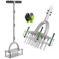 Grenebo Lawn Aerator Tool with 16 Spikes, Manual Yard Aerator, Gray - color: Black Gray