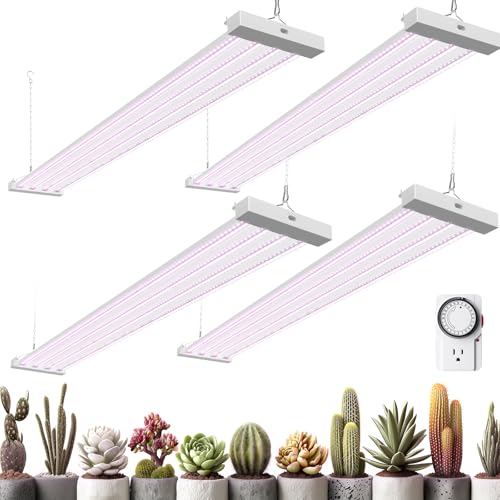 Barrina TX-L84 4FT LED Grow Light, 336W (4 x 84W), 4 Panels Wider Coverage - color: Pinkish White, size: 4FT-4 Packs