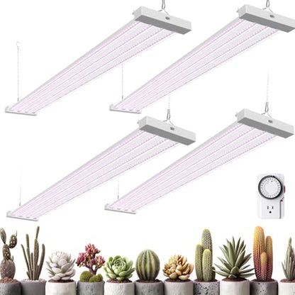 Barrina TX-L84 4FT LED Grow Light, 336W (4 x 84W), 4 Panels Wider Coverage - color: Pinkish White, size: 4FT-4 Packs