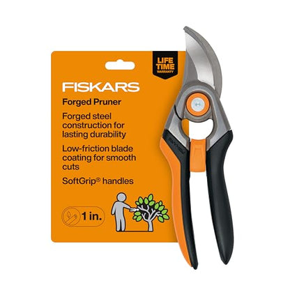 Fiskars Forged Steel Bypass Pruning Shears, 1" Cut Capacity Garden Clippers - style: Forged Pruner