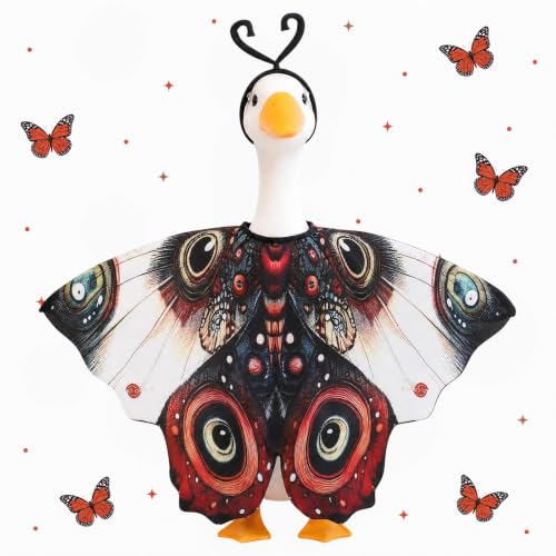 Butterfly Porch Goose Outfits Wing Cape Set for 23'' Goose - color: Red and White Moth