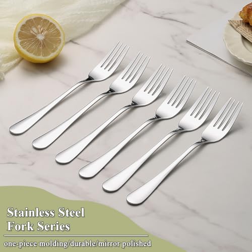 Berglander Dinner Forks Set 12pcs 7.28", Stainless Steel table Fork, Dessert Salad Forks, Flatware Silverware Fork for Home Kitchen, Restaurant, Hotel, Cost-Effective Bulk Value Dishwasher Safe
