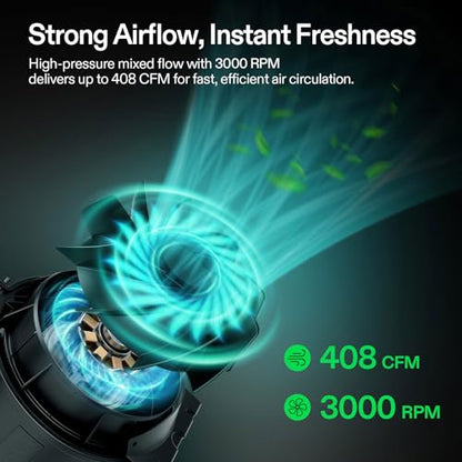 VIVOSUN T6 6" Inline Fan &Cycle Mode Speed Controller, 408 CFM Aerozesh Fan - color: Black Pro, size: 6"