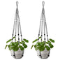 Mkono Macrame Plant Hanger Indoor 35 Inch Hanging Planter Basket Grey 2Pc - color: Gray