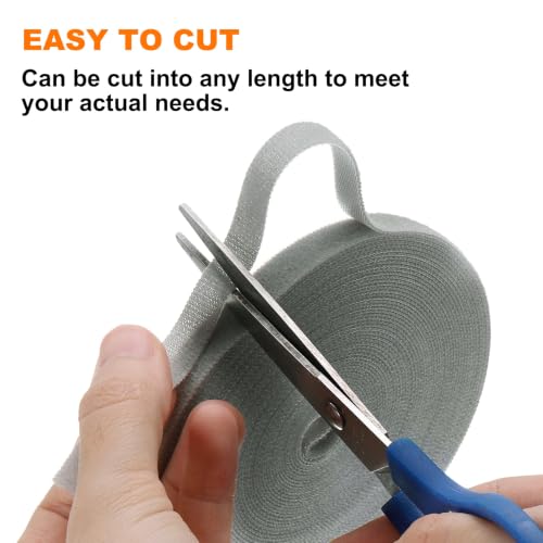 HARFINGTON Garden Plant Tape 16.4ft 19/32" Reusable Garden Plant Ties Strap Nylon Plant Twist Tie for Plant Gardening Home Office, Gray - color: Gray, size: 16.4ft x 19/32"