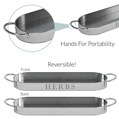 Barnyard Designs Indoor Herb Garden Planter Pots Set/3 (Galvanized) - color: Galvanized