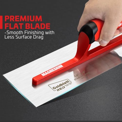 Goldblatt RED 14" x 4" Stainless Steel Finishing Trowel - size: 14" SS