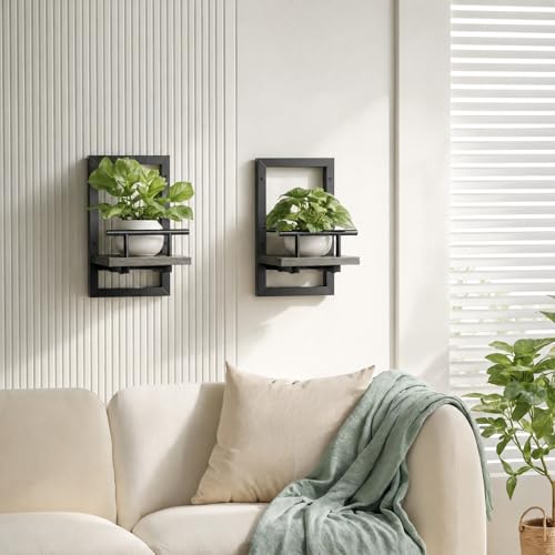 Sbosbo Floating Shelves for Wall Plant Shelf Indoor Wall Mounted Shelves - color: Grey