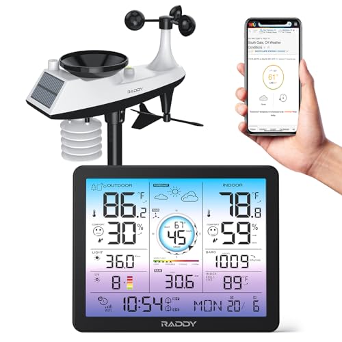 Raddy VP7 Wi-Fi Weather Station, 15-in-1 Wireless Color Display - style: VP7 Wi-Fi