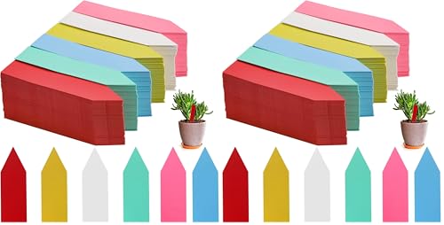 Foraineam 600 Pcs 4 Inches Plant Labels 6 Colors Plastic Waterproof Plant Tags Nursery Garden Labels Pot Marker Garden Stake Tags (Pack of 2) - size: 4 Inches (Pack of 2)