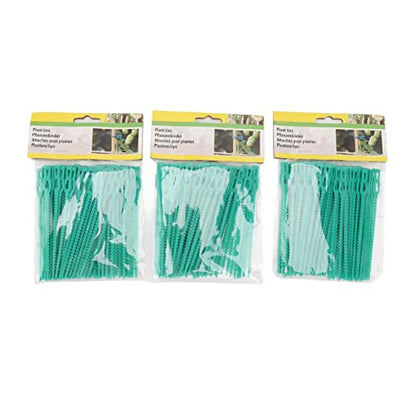 300Pcs Garden Vines Tie Plant Ties Green Reusable Zip Garden Ties Soft Wire for Supporting Plants Vines Shrubs with Flexible Plastic Material