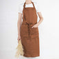 ATLINIA 100% Linen Apron for Women Men Apron for Kitchen Cooking Crafting - color: Brown