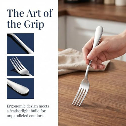 Dinner Forks Set of 6, Stainless Steel, Mirror Polished, 8.2 Inch