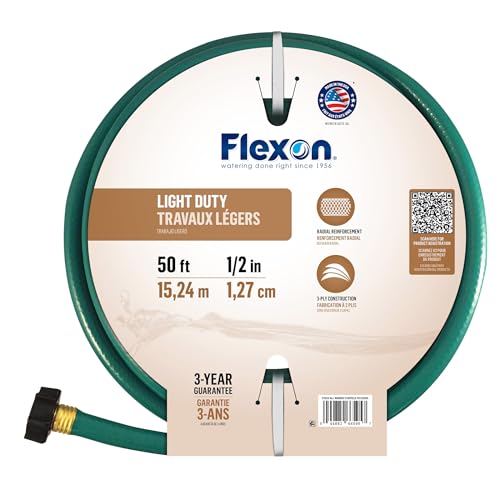 Flexon 1/2-Inch by 50-Foot Reinforced Garden Hose FR1250,Green - size: 50ft, style: 1/2