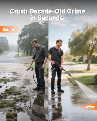 Giraffe Tools Grandfalls Pressure Washer Pro with 100FT Hoses, Light Silver - color: Light Silver, size: 100ft