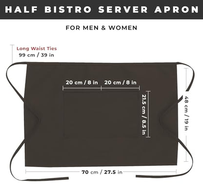 Chef Works Unisex Half Bistro Server Apron - color: Espresso, 1 Pack