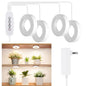 LORDEM Grow Light for Indoor Plants, 192 LEDs Ceiling Full Spectrum Plant Light, Quad Head Plant Lamp with 3/6/12H Auto Timer, 6 Brightness Levels, Individual Bulb Control, Corded - size: 3.54in-4 Head