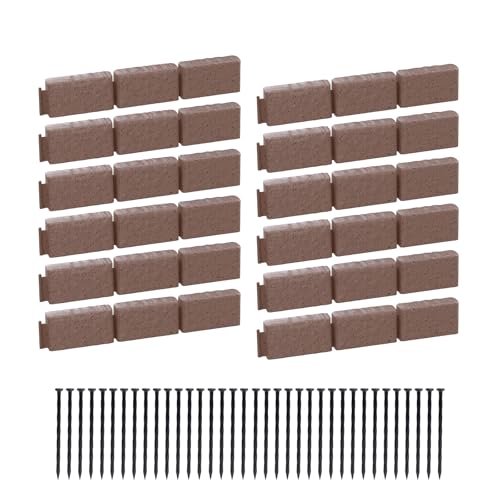 AGTEK Garden Edging 16FT Landscape Edging Kit 2.75 Inch Height Decorative Garden Border No Dig Lawn Border for Yard Flower Bed with 26 Stakes, Sand - color: Sandstone