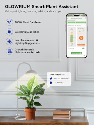 GLOWRIUM Smart Grow Lights for Indoor Plants,Full Spectrum Desk Plant Light - color: White