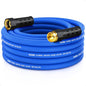 Heavy Duty Garden Hose 25 ft, Non-Expanding Flexible Water Hose, Kink Resistant Lightweight Hybrid Hose, Leakproof Hose Male to Female Fittings - color: Blue, size: 25ft