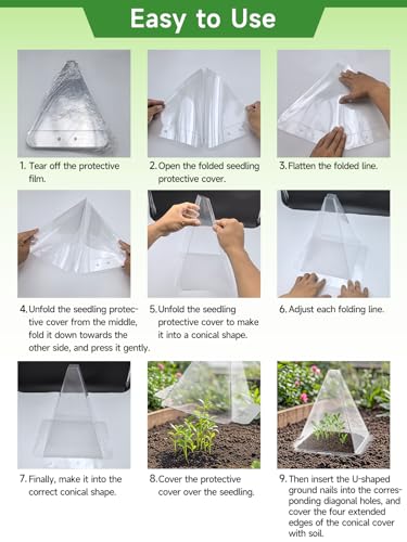 10 Pack Garden Cloches,Clear Reusable Plant Bell Covers,7.8"x11"