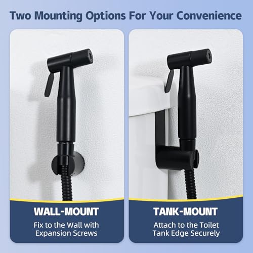 Handheld Bidet Sprayer for Toilet, Adjustable Water Pressure (Matte Black - style: Matte Black