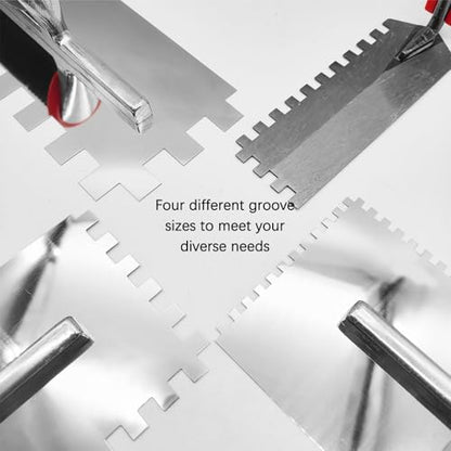 Tile Tools Square-Notched Trowel Set,3 PCS Grout & Margin Trowel
