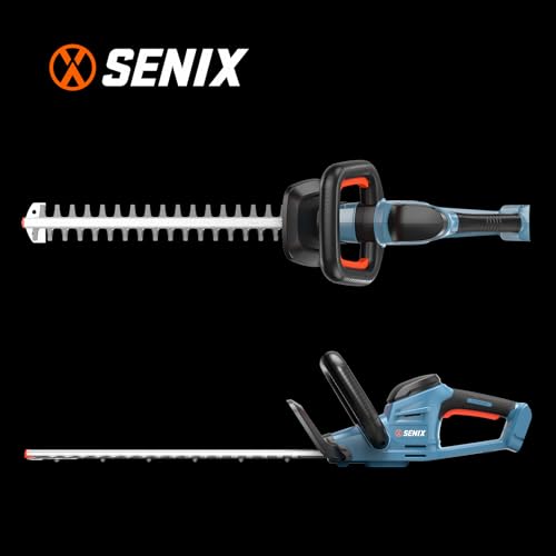 SENIX HTX2-M-0 X2 20 Volt Max* 18-Inch Battery Powered Cordless Hedge Trimmer with Brushless Motor, Double-Sided Dual Action Blades, 3/4" Cutting Capacity, Tool Only, Battery Not Included - size: 18 Inch, style: 20 Volt-Tool Only