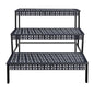 Garden 4 you 3-Tier Rectangular Metal Plant Stand, Ladder Flower Pot Rack - color: Black, size: 27.5"L x 23.6"W x 23.6"H