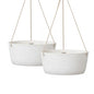 La Jolie Maison Large Hanging Planters for Outdoor Plants, Set of 2 12 Inch - color: Speckled White