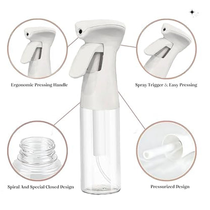 1 Pc Continuous Spray Bottle For Hair (10 Oz/300ml) | Ultra Fine Consistent Mist | Leak Resistant | Easy Press Design | No Clogging | Durable Spray Bottles For Hairstyling, Barber, Plants & Cleaning.