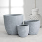 Kante Set of 3 Blue Gray Concrete Bowl Planters 18" 14" 10" Dia - color: Gray, size: 18"d + 14"d + 10"d