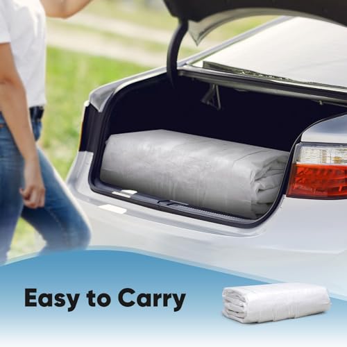 Quictent 10x20 ft Carport Replacement Tarp Canopy Top Cover with Bungee Balls - color: White