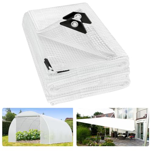 10X20FT Heavy Duty Clear Greenhouse Tarp, 16 Mil, Waterproof, Grommets - size: 10*20ft-1PC