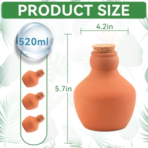 3 Pack Large Terracotta Olla Watering Pots, 520ml Plant Watering Globes - color: Style 8