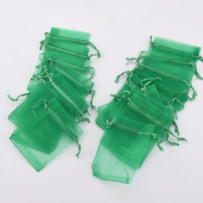 20 Pcs Fruit Protection Bags 10 X 12 cm Breathable Fruits Netting Bags for Fruit Trees Green Mesh Bag with Drawstring Plant Covers from Insects Protect Fruits Vegetables Tomato Apple Peach