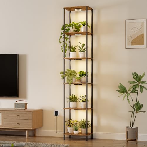 Bstrip Plant Stand Indoor with Grow Light, 81.3in Tall Indoor Plant Shelf - size: 81.3" H