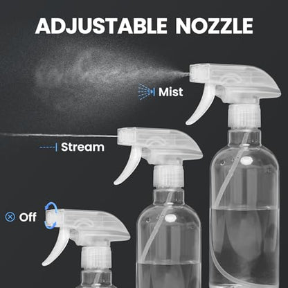 DIYSELF 2 Pack Spray Bottles for Cleaning 16.9 oz/500 ml Empty Spray Bottle - color: Clear, size: 2-Pack