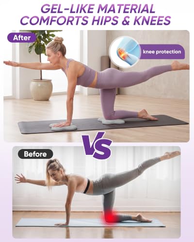 2-4 Pack Yoga Knee Pads, TPE Cushion for Pilates Exercise - color: grey