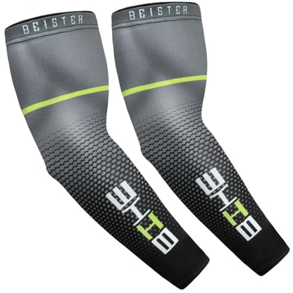 beister Arm Sleeves for Men & Women, UV Protection Cooling Cover and Cyling - color: Black, size: Medium
