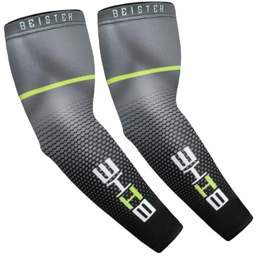 beister Arm Sleeves for Men & Women, UV Protection Cooling Cover and Cyling - color: Black, size: X-Large