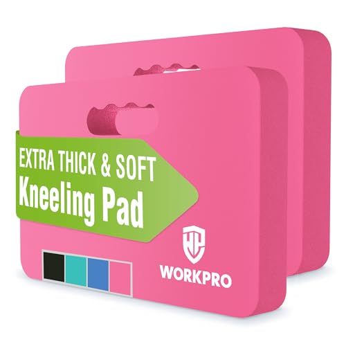 WORKPRO Extra Thick Kneeling Pad, 2 Pack, 17.5 x 11 x 1.5 in, Pink - color: Pink, size: 2 Pack