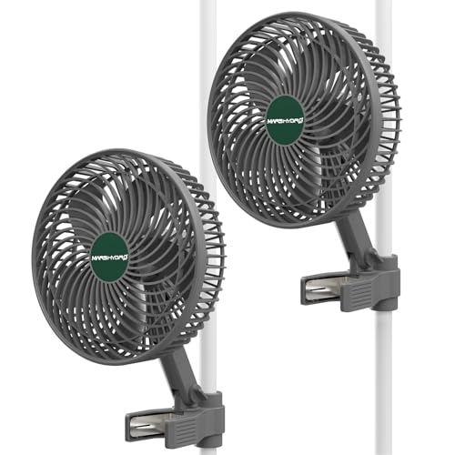 MARS HYDRO 2PCS 6''Oscillating Clip-On Grow Tent Fan,10 Speeds,EC Motor - size: 2PCS