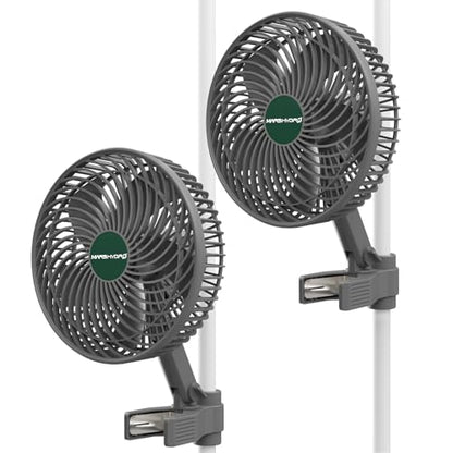 MARS HYDRO 2PCS 6''Oscillating Clip-On Grow Tent Fan,10 Speeds,EC Motor - size: 2PCS