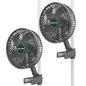 MARS HYDRO 2PCS 6''Oscillating Clip-On Grow Tent Fan,10 Speeds,EC Motor - size: 2PCS