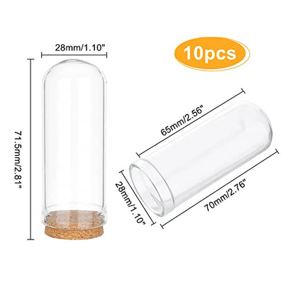 PH PandaHall 10pcs Glass Display Dome Cloche 20ml Bottles 1.1x2.8inch - size: 1.1 x 2.7 inches