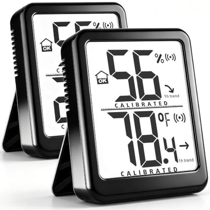 2-Pack Digital Room Thermometer Hygrometer with Battery