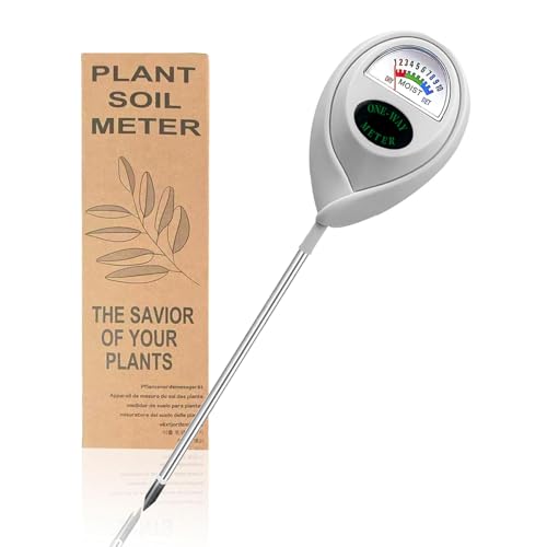 White Soil Moisture Meter, Soil Moisture Monitor for Plants, Soil Hygrometer Moisture Sensor, Plant Water Meter with Guidance for Indoor & Outdoor, Garden, Farm, Lawn Plant Care - color: WHITE